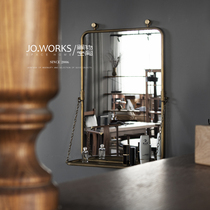 JO WORKS NEW CHINESE RETRO STYLE WALL-MOUNTED Wall-mounted Folding Bronze Mirror Bathroom Xuanguan Home Dressing Mirror