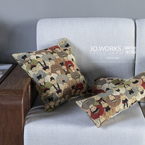 Simple Things Nostalgic ancient Ancien Collection Jacquard Hug Pillow Sofa Waist Pillow Open Strip Nursing Waist Pillow Retro individuality leaning back