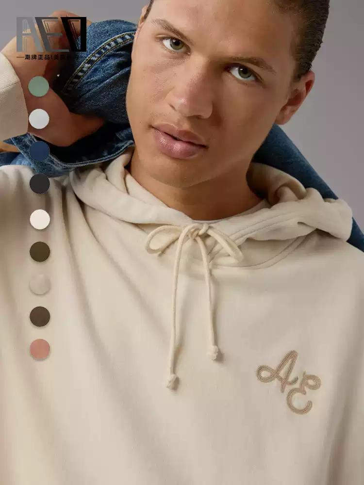 American eagle american eagle pullover hooded sweatshirt men's flap pocket pants tie back printing bottom shirt khmer