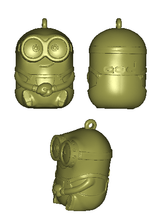 Carved figure STL round engraved computer engraved figure minions