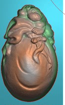 A finely carved picture scans the Thüstl jade carving cloth bag monkey