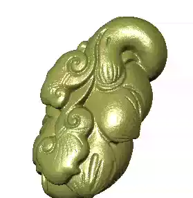 Jade carving stl scan map frog Ganoderma lucidum