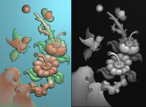Fine carvings jade carvings magpies flowers and birds JD computer engravings