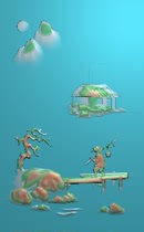 Fine carving figure relief landscape jade carving figure DW landscape character old man