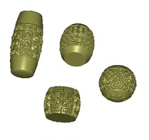 Finely carved figure round carved figure jade carving stl wood carving walnut back pattern beads 12 packs