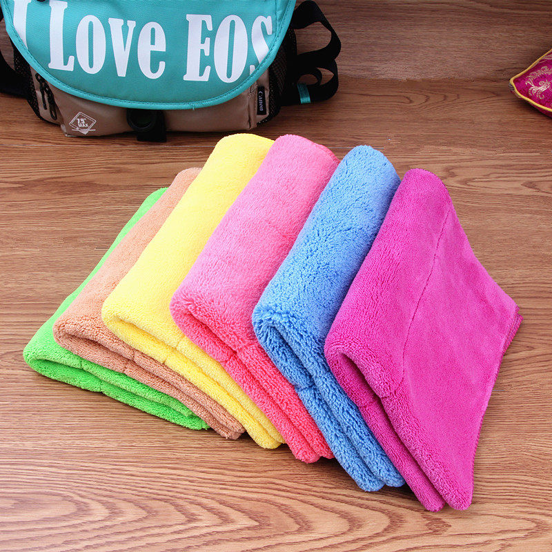 4 thickened coral velvet wipes to absorb water without dropping off the scrub floor Home innate glass kitchen dishwashing cleaning cloth