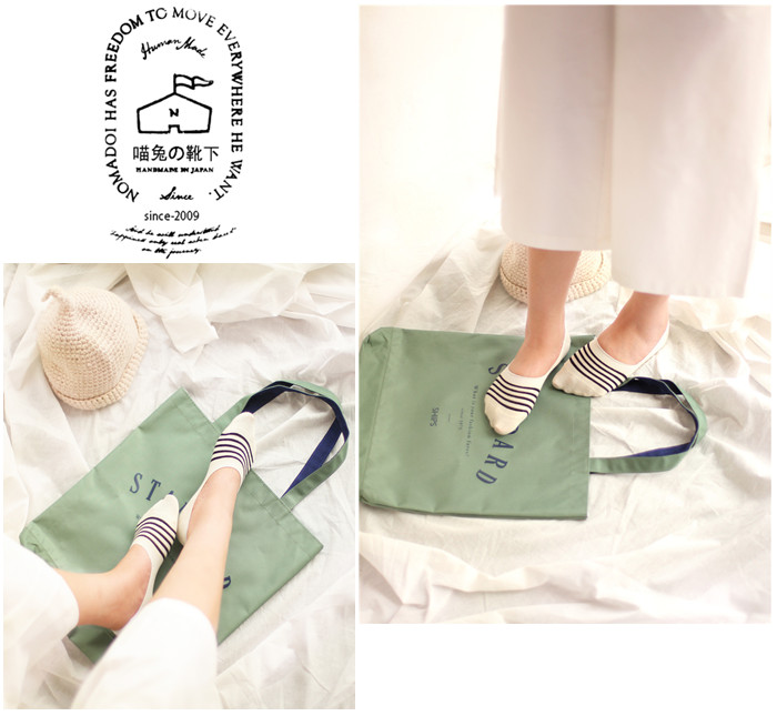 Rex thỏ mùa hè mới bông ladies vớ thuyền sọc thể thao non-slip keo nông miệng vớ vô hình peas giày vớ