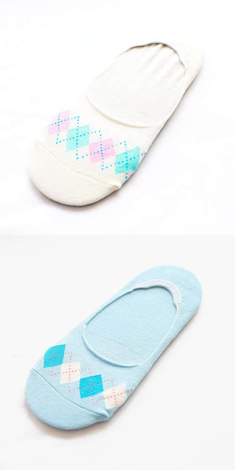 Rex thỏ mùa xuân và mùa hè mới cotton nữ thuyền vớ kim cương hình chống keo nông miệng vô hình vớ đậu Hà Lan tất trắng cao cổ