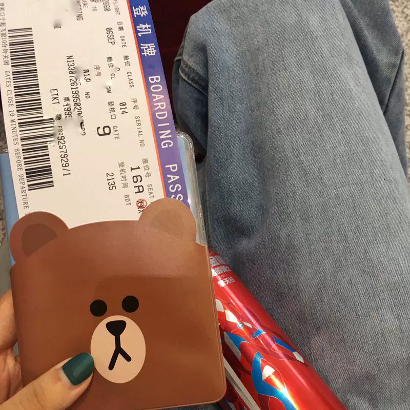Hongren cô gái tùy chỉnh Hàn Quốc dòng gấu Nâu dễ thương tài liệu giữ hộ chiếu bộ giới hạn thời gian tại chỗ khuyến mãi