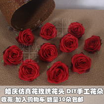 Handmade flowers diy wedding imitation flowers rose small flowers decorated flower head silk flowers single flower wall fake flowers