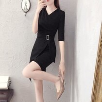 Elegant fashion 2018 summer slim body thin temperament goddess clothes feminine professional bag hip dress tide