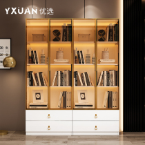 Light luxury modern net red bookcase landing with glass door locker light luxury bookcase in a whole wall living room locker