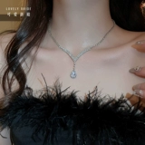 Серьги в форме капли, ожерелье, комплект, модная элегантная цепочка до ключиц, изысканный стиль, легкий роскошный стиль