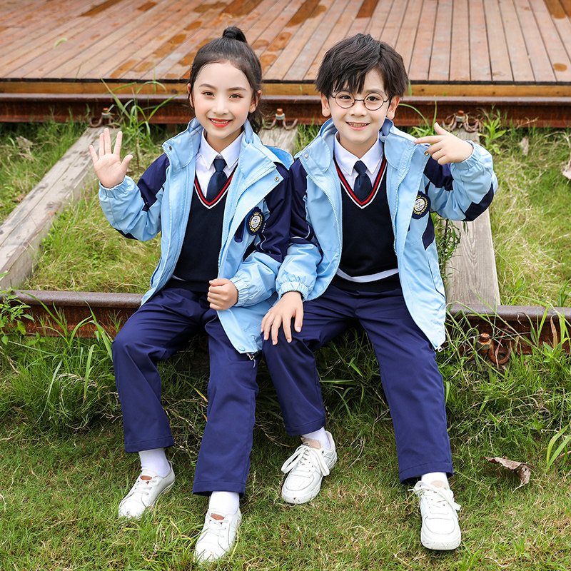 Primary school uniforms Assault Clothing Nursery School Garden Clothing Autumn Winter Clothing Children Class Clothes Three-in-one Five Sets Plus Suede Warmth