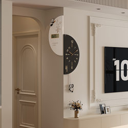 Perpetual Calendar 2026 New Model Home Corner Wall Clock Living Room Corner Clock Creative Double-Sided Clock Decorative Wall Clock
