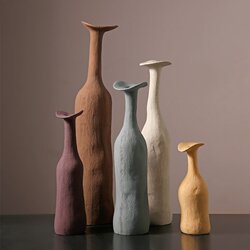 Behanmei Morandi Creative Vase Ornaments Simple Art Entrance Hall Living Room Flower Arrangement Ceramic Home Decorations