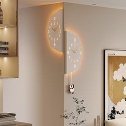 Light Luxury Home Clock Wall Clock for Living Room 2026 New Model Light Luxury High-End Corner Double-Sided Creative Wall Clock