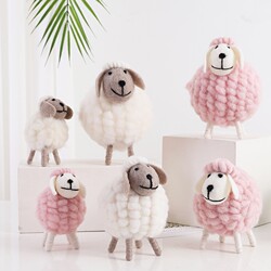 Scandinavian ins Style Cute Felt Sheep Ornaments Desktop Kidsren's Room Personalized Girl's Desk Small Ornaments