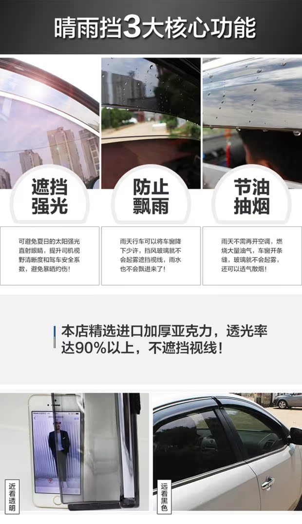 BYD F3 G3 S6 G6 tốc độ sắc nét đặc biệt sửa đổi bộ phận xe nguyên bản ép phun với bài đăng miễn phí lông mày sáng miếng dán chống bám nước gương c