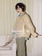 Deer and Birds Evaporated Milk Leather Profile Jacket Placket Zipper Windproof Custard Apricot PU Leather Jacket 6990
