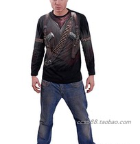 17606 Spiral Mens Rock Locomotive Stereo Team Double Gun 3D T-shirt UK