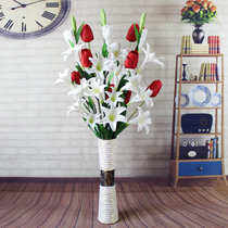 Simulation floral art Tulip water lily silk flower living room home ornaments floor decoration bouquet set