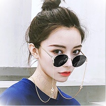 Sunglasses mens tide Net Red Music Festival sunglasses Net red same female Korean version of retro with chain ins Harajuku sun glasses