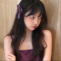 Purple hairpin Korean Mori ins Super fairy purple bow hairclip temperament headgear top clip back head clip