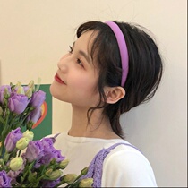 Purple hairpin solid color headband female hairband female Korean student cute hairband summer purple hair hoop Korean version go out