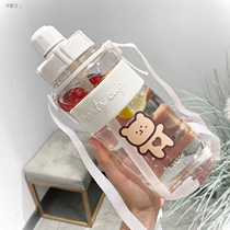 3 liters water Cup Cup Cup female cute large capacity with straw portable high temperature ins kettle simple creative student plastic