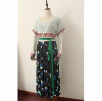 Hanfu custom traditional Hanfu womens collar half-arm skirt set fresh mint green day spring summer