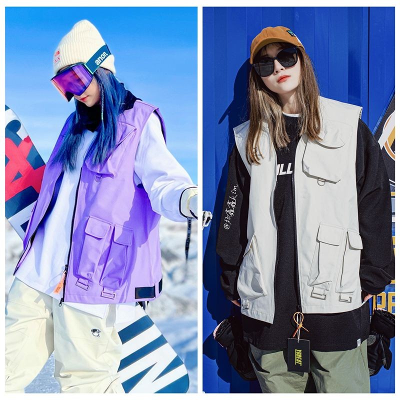 New male and female snowboard ski suit waterproof vest shoulder thickness tactical wind-proof shirt