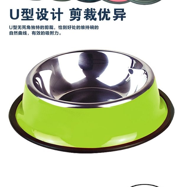 Thép không gỉ cho chó bát mèo nồi đơn bát mèo đôi nước bát cơm 	bát đựng thức ăn cho chó	