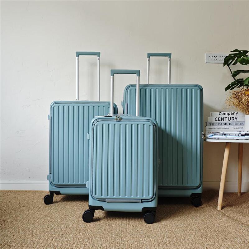 Japanese-Style Front-Opening Suitcase for Small Apartments, Unisex, ins Trendy Silent Expandable Trolley Case
