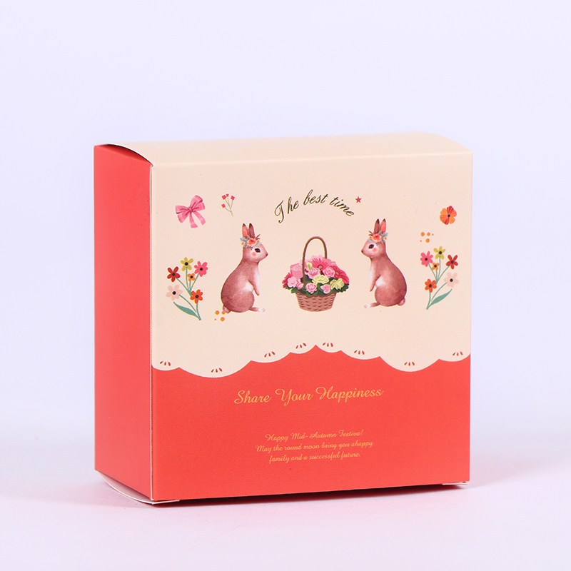 картон 50个价月饼小盒子单个内盒包装盒中秋茶饼独立礼盒单颗小方纸盒
