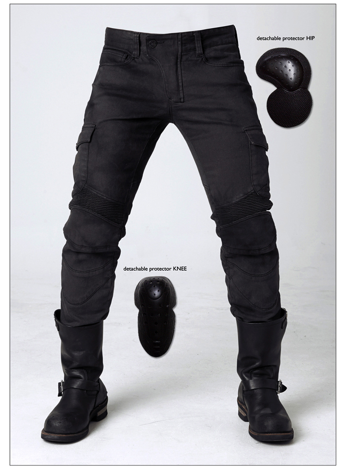 Uglybros đi xe máy quần jeans chống rơi quần đua Harley cao co giãn lỏng bốn mùa nam và nữ đồ bảo hộ - Xe máy Rider thiết bị đồ bó gối