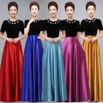 The new satin big chorus goes out to suit the womens choral dress long dress solo to host the dress womens evening dress.