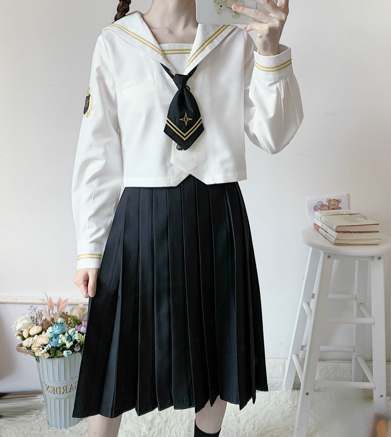 Phòng ban Xiaoxuan của hoàng đế Đông Nhật Bản Trung dress dài tay JK Uniform Thủy thủ Uniform Student Uniform Lớp Cao đẳng Gió Set