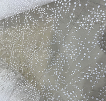 New White Super Fairy Bright Flash Small Snowy Flowers Web Yarn Dress Fabric Wedding Dress Fabric Wedding Dress Fabric Mesh Veil