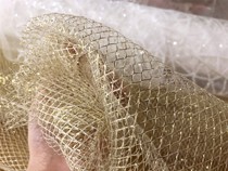 Golden silver wire diamond shape Mesh Mesh Mesh yarn hard yarn designer fabric big eye mesh fabric large mesh yarn
