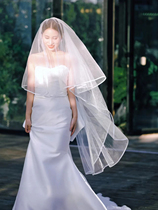 Medium length Qigely Bride Photo Wedding wedding wrapping satin head yarn Long head yarn Satin Head Yarn Double head yarn