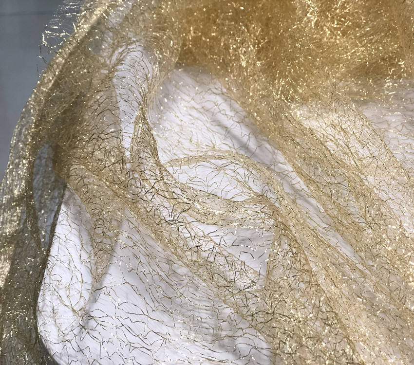 Gold and silver messy grid soft net wedding decoration Hanfu veil background wedding dress fabric fabric