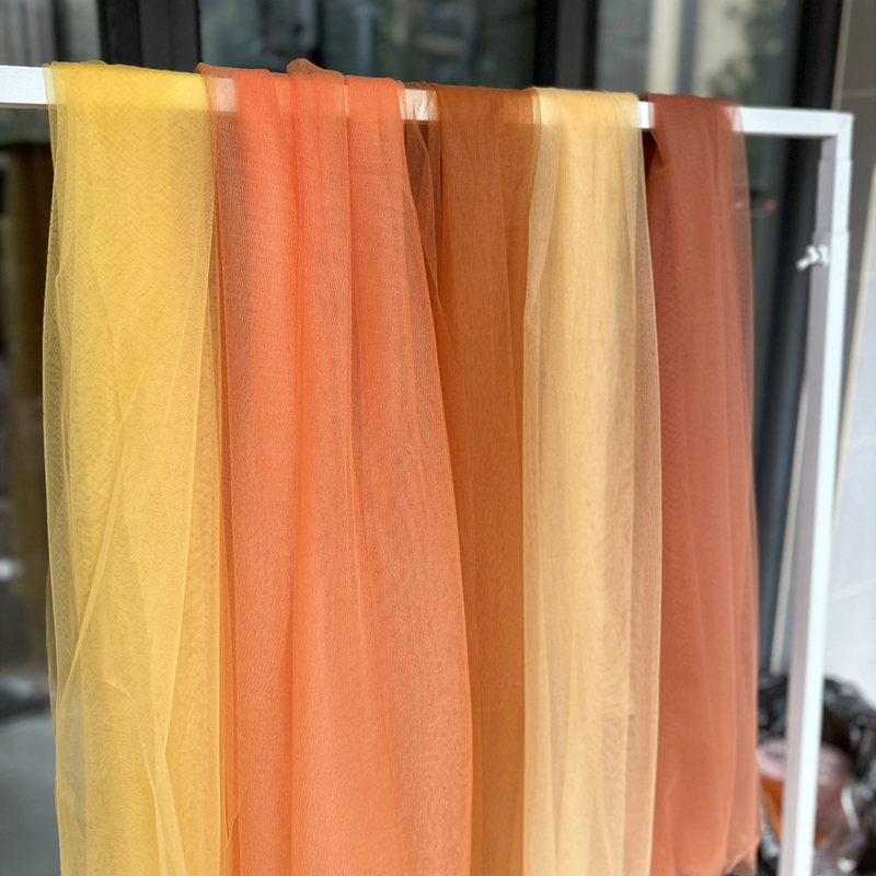 Orange-Red, Orange-Yellow, Orange Drapey Soft Mesh Wedding Dress Fabric, Photo Shoot Wedding Background Scene Mesh Veil Orange-Red, Orange-Yellow, Orange Drapey Soft Mesh Wedding Dress Fabric, Photo Shoot Wedding Background Scene Mesh Veil