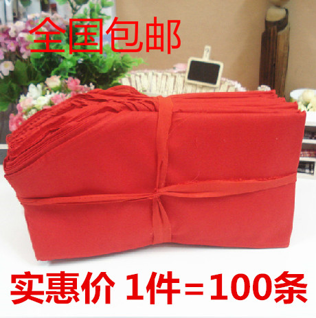 One-meter-two-red scarf big red cotton fabric less first team members not to drop color children adult red scarves 100 bars
