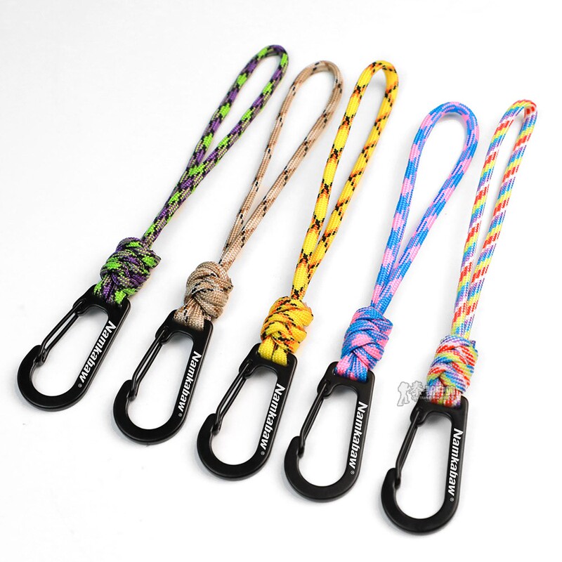 Namkabaw Outdoor Multifunctional Carabiner Steel Wire Quick-Hook Wrist Hook Paracord Keychain Anti-Loss Hand Lanyard