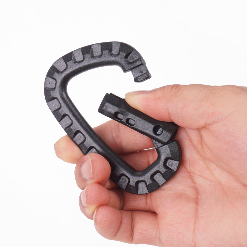 6-Pack Lightweight Military-Style Outdoor Tactical Carabiners, Plastic Steel Quick-Release Key D-Ring Nylon Buckles for Backpack Attachment