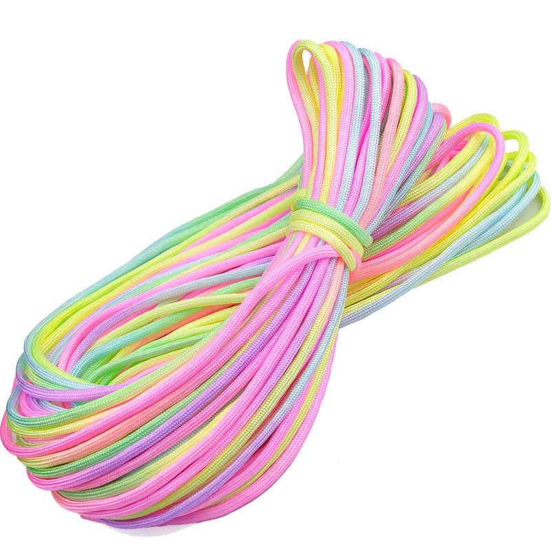 Seven-core 7-color gradient color 4mm umbrella rope braided wire diy pendant jewelry customized data cable accessories