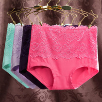 5 Pack Large Size Lace High Waist Underpants Womens Belly Control Summer Hip Lifting Waist Briefs