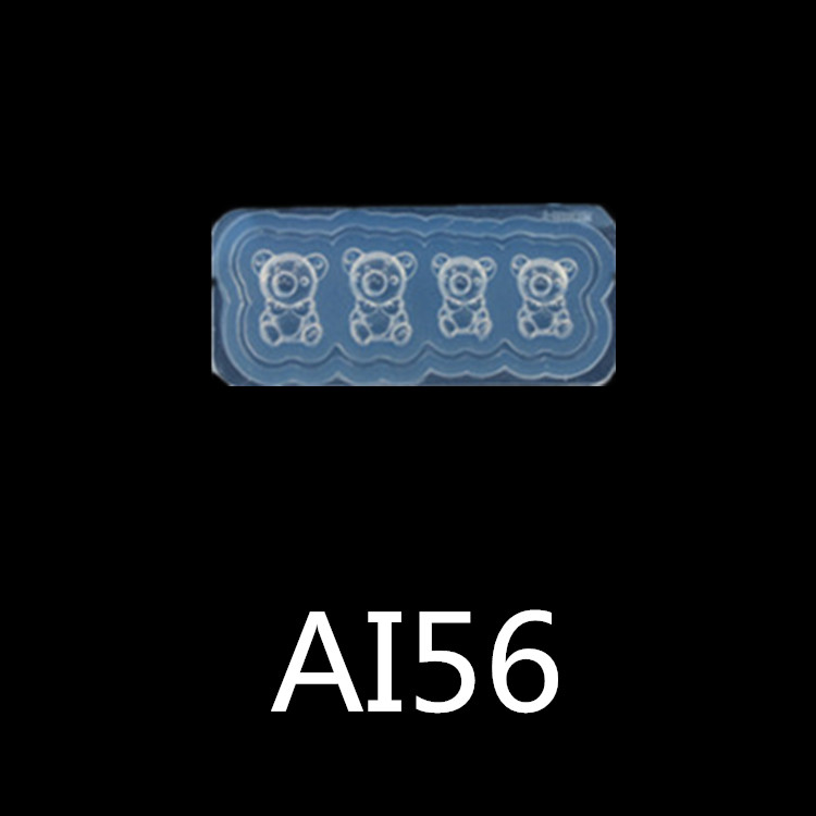 Bear Ai-56new pattern manicure Carving mould Cartoon Mickey head Mickey Mouse Bear nail decorate Soft candy silica gel Abrasives love