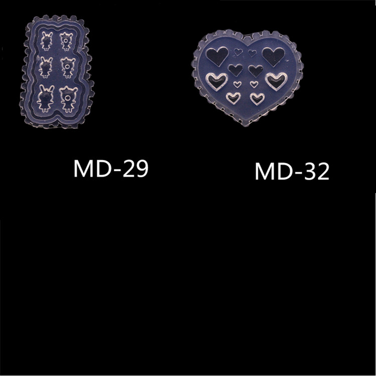 Transparent & Md29 + 32new pattern manicure Carving mould Cartoon Mickey head Mickey Mouse Bear nail decorate Soft candy silica gel Abrasives love